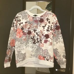 Quilted floral sweater